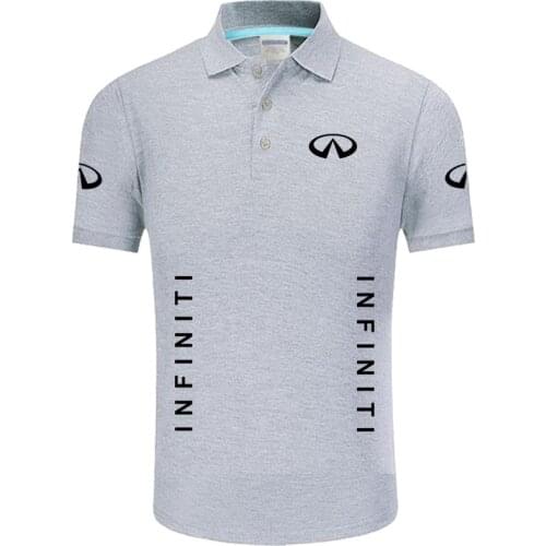 2021 Summer High quality brand Infiniti logo polo short sleeve shirt Fashion casual Solid Polo Shirt unisex shirts