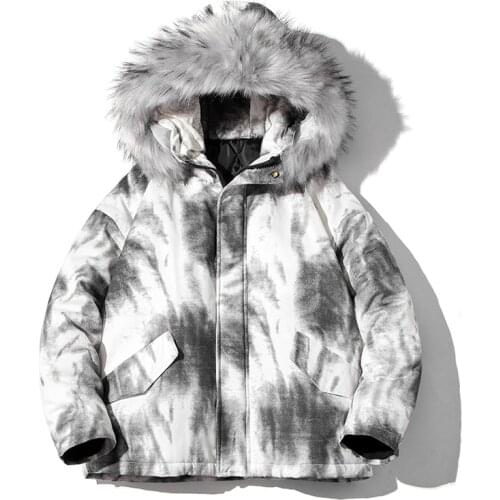Man& Woman Winter Camouflage Cotton Jacket Hooded Fur Collar Padded jacket Plus Size Thick Warm Cotton Jacket Outwear