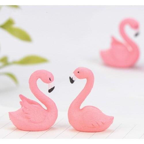 Mini Flamingo Figurine Micro Landscape Gift Ornaments Accessories Cake Ornaments Small Home Decoration Accessories