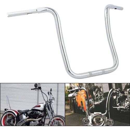 Motorcycle 1-1/4" Ape Hangers Bars 18" Rise Handlebars For Harley Sportster Softail Chopper FLST FXST Sportster XL chrome/black
