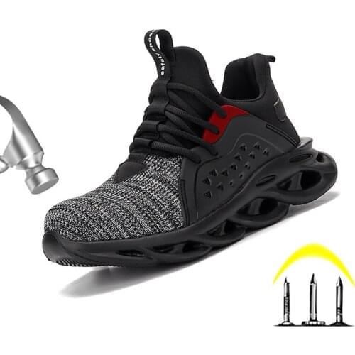 2021Men Work Safety Shoes Anti-smashing Steel Toe Cap Working Breathable Boots Construction Indestructible Men Work Sneakers