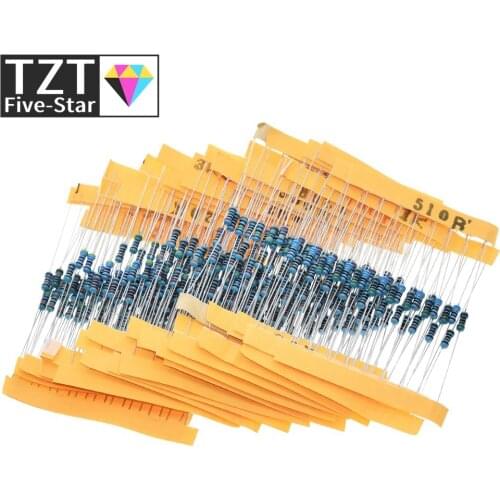 TZT 1 Pack 300Pcs 10 -1M Ohm 1/4w Resistance 1% Metal Film Resistor Resistance Assortment Kit Set 30 Kinds Each 10pcs