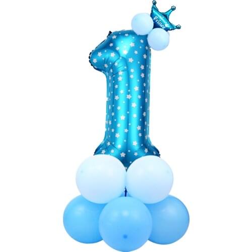 Blue Balloon Set Globos Number 1St Birthday Party Decorations Kids Party Baby Shower Helium Balloons