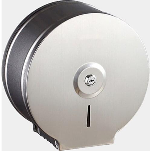 Wall-mounted Paper Organizer Bathroom Stainless Steel Big Tissue Rack Home Hotel Toilet Roll Paper Holder With Lock