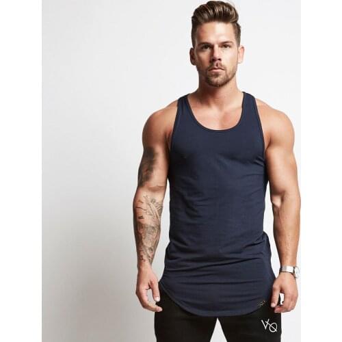2021 Mens New Solid Color Sports And Leisure Sleeveless Vest Running Fitness Training Quick-Drying Cotton Round Neck T-shirt