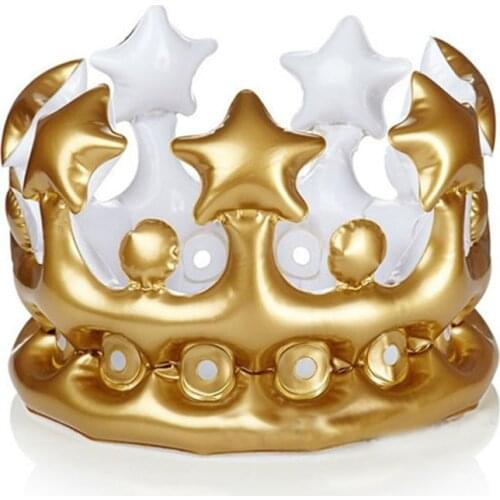 New Arrival Creative Personalized Inflatable Crown Inflated Hats Party Supplies Stage Props Kid Birthdays Party Supplies 20cm