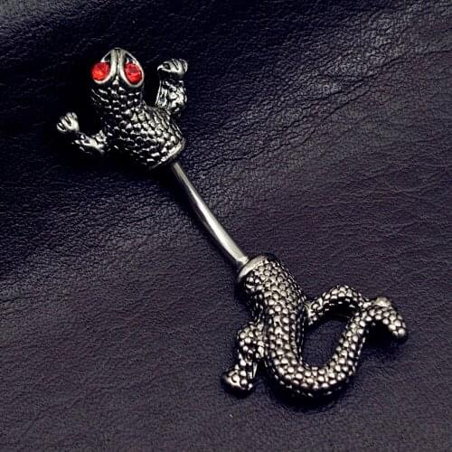 New Style Navel Ring 316L Surgical Steel Piercing lizard Belly Button Rings Beautiful Gecko Navel Piercing Sex Body Jewelry