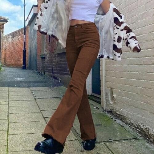Okkdey Women's Flared Jeans