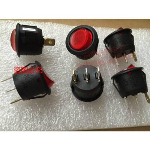 Original new 100% CR102J3AS215QF8 rocker switch 3pin 2gear circular switch with lamp opening 20mm