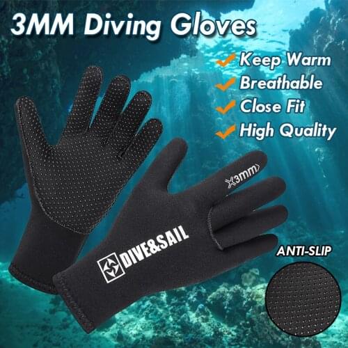 3mm Unisex Diving Gloves Warm Nylon Neoprene Anti-jellyfish Suitable for Outdoor Diving Swimming Surfing and Other Sports