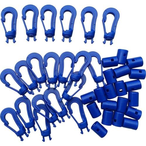 20pcs Plastic Hook Bungee Cord Karabiner Hook for Scuba Diving
