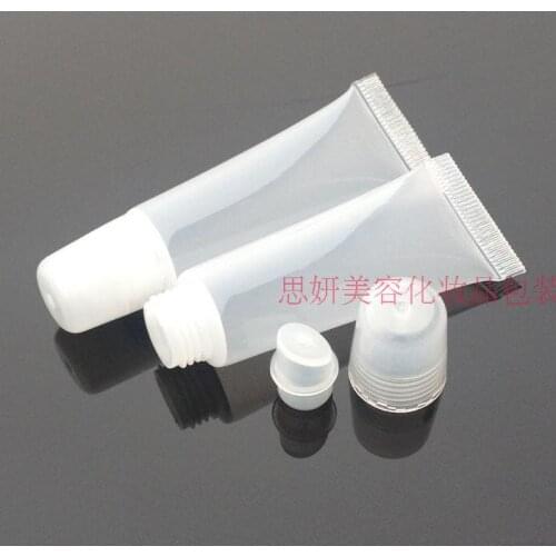 Capacity 10ml 400pcs Run light transparent plastic tube, lip gloss tube 10ML lipstick tube
