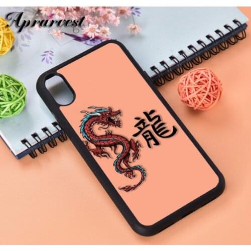 Aprarvest Dragon chinese orange Silicone Rubber Phone Case Cover For iPhone 6 6S 7 8 PLUS X XS XR 11 12 MINI PRO MAX