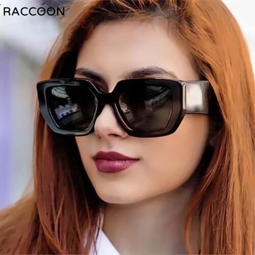 Retro Square Green Black Sunglasses Women Luxury Brand Men Hip Hop Sun Glasses Female Wide Leg Gradient Goggles Eyeglasses Uv400