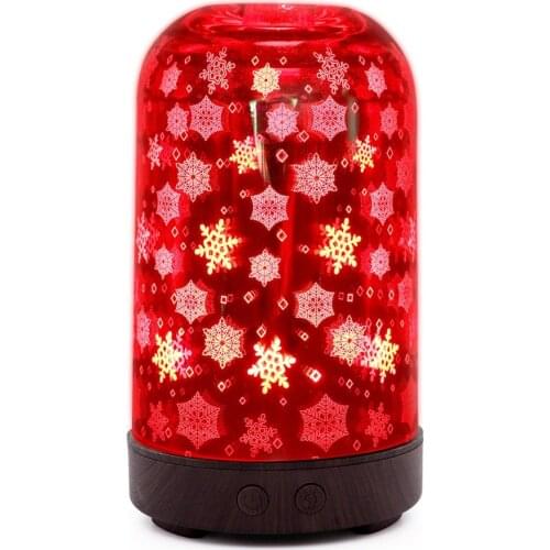 High Quality 100ML 3D Glass Ultrasonic Air Humidifier Colorful LED light Aroma Diffuser Essential Oil Diffuser Aromatherapy