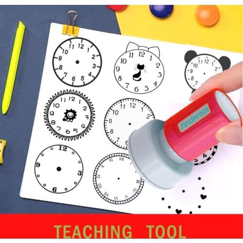 1 Piece Clock Stamp Learning Time Teaching tools for primary school Present for kids multiple optional style seal