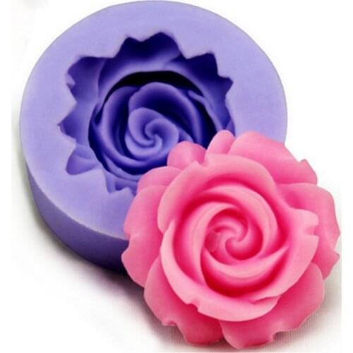 1pc 3D Rose Flower Shapes Silicone Mold Fondant Mold Sugarcraft Cake Decorating Baking Tools Surgar Soap Candle Mould M087
