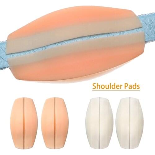 2pcs/pair Bra Decompression Silicone Shoulder Pad Strap Anti-Slip Pain Relief Half-Transparent Underwear Shoulder Pad