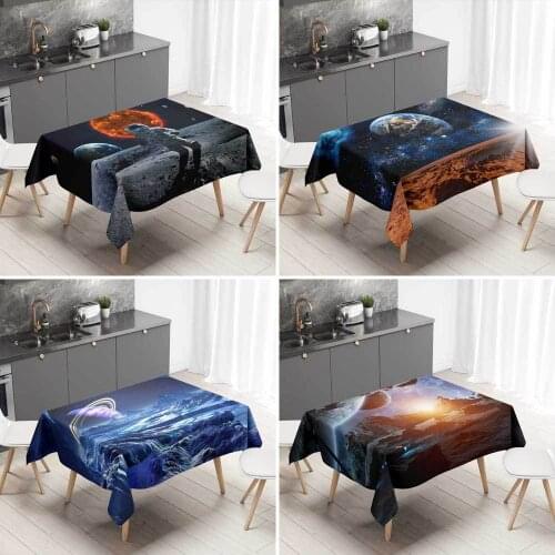 3D Three-Dimensional Pattern Table Cloth Fashion Starry Sky Pattern Party Decoration Table Cloth Set Rectangle Table Cloth Mat