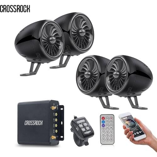 4 Channel Audio system Motorcycle Bluetooth Speakers Motorbike Stereo Sound ATV UTV Speaker FM LCD Screen