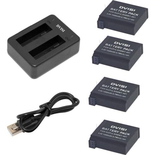 4pcs AHDBT-401 AHDBT 401 Gopro Hero 4 Rechargeable Battery with Dual USB Charger Port Home for Gopro Hero4 HD Camera P0019279