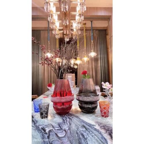 5.5kg 30x21cm high quality crystal Transparent big vase gift