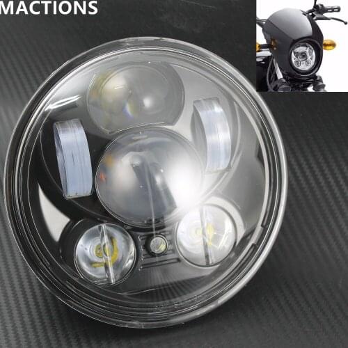 5.75" Headlight Motorcycle 5 3/4" LED Headlight Motos Accessories For Harley 5-3/4" Black Projector Lamp