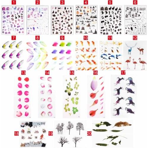 5pcs UV Resin Fillings Sticker Journal Material Decorative DIY Filling Planner Diary Scrapbooking Album Stickers