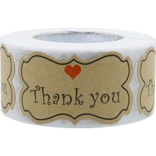 50-250pcs 1Inch Kraft Paper Thank You Stickers Seal Labels For Your Business Sticker Scrapbooking Stickers Stationery Sticker