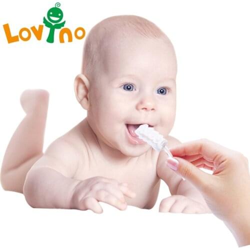 60 Pcs Baby Tongue Cleaner Baby mouth cleaner Disposable dental gauze cleaning stick baby Dental care baby Brush your teeth