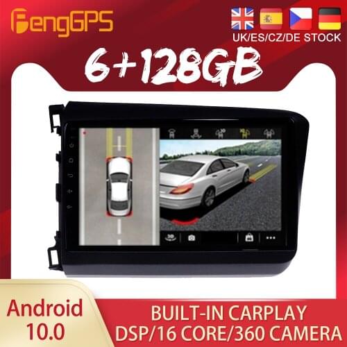 Android 10 PX6 DSP For Honda Civic 2011 2012 - 2015 Car DVD GPS Navigation Auto Radio Stereo Video Multimedia Player HeadUnit