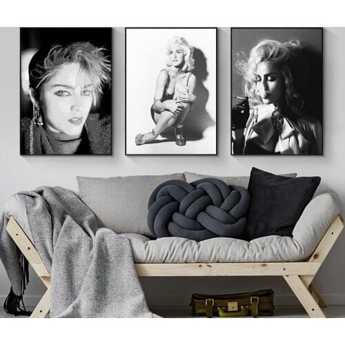 Black and White Singer Star Canvas Paintings Actress Modular Cuadros Posters and Prints Wall Art Madonna Pictures for Home Decor