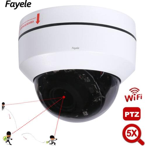 Home Security Wireless WIFI 5MP IP Camera Humanoid Auto Tracking Pan Tilt 5X Zoom PTZ Camera IP66 Metal Dome IR 50M P2P Audio