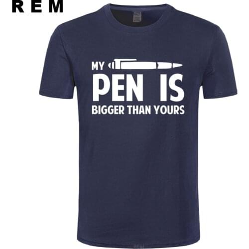 My Pen Is Bigger Than Yours Funny Printing T Shirts Cotton Men Short Sleeve T-shirts Cotton Man Casual Top Tees Plus Size