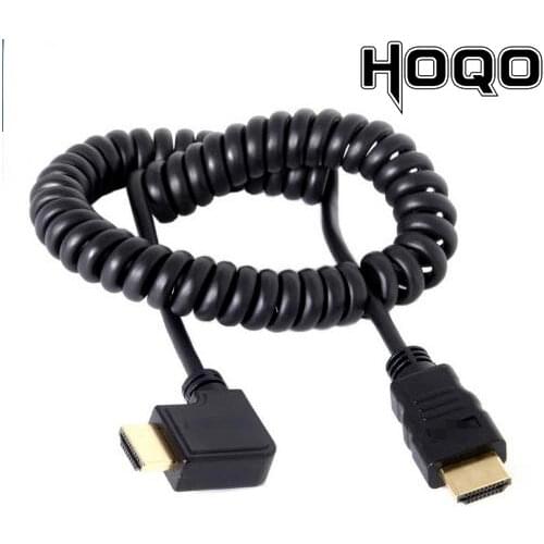 Spring Coiled Spiral Cable 90degree HDMI-Compatible Male to Male Plug Cable For TV Camera Display 2m Hdmi кабель