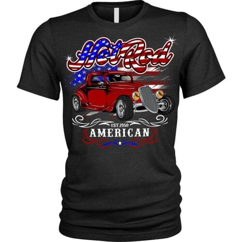 Hot rod american rockabilly vintage car T-Shirt Unisex Mens