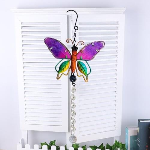 Dragonfly Bird Crystal Suncatcher Pendant Colorful Beads Hanging Drop Outdoor Garden Window Wedding Chandelier DIY Decorations