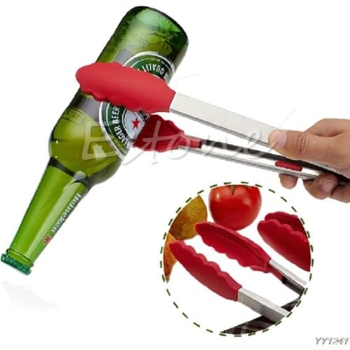 BBQ Tools Barbecue Cooking Tools BBQ Grill Utensils Outdoor Plastic Silicone Stainless Steel Tongs Kitchen Gadgets-W110