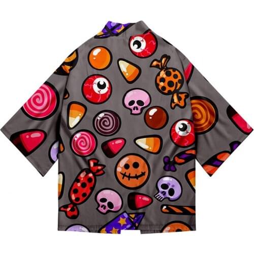 3d Print Colorful Sugar Kimono Fashion Hip Hop Shirt Men Seven Point Sleeve Tops Casual Sport Unisex Cardigan Jackets Streetwear