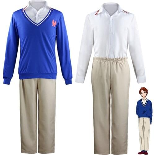2021 Anime WONDER EGG PRIORITY Momoe Sawaki Cosplay Costume Shirt Coat Pants Uniform Set