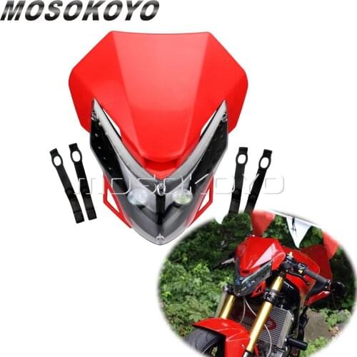 Red Dual Sport Motocross Headlight LED Side Indicator for Honda CRM CRF XR CR 150 110 250 450