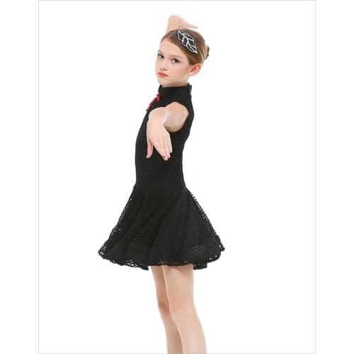 Latin and Ballroom Stage Dance Dress for Children Girls Dance Chacha & Rumba Performance Costumes Latin Skirt 2 Colors D0010