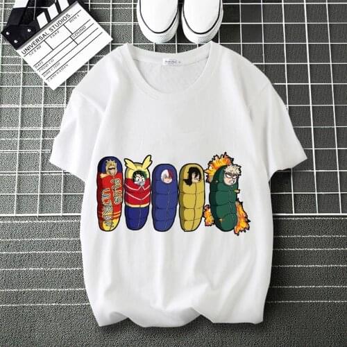 My Hero Academia Todoroki Shoto Cartoon Printed summer T-Shirt Round Neck Short Sleeve Modal Top Shirts