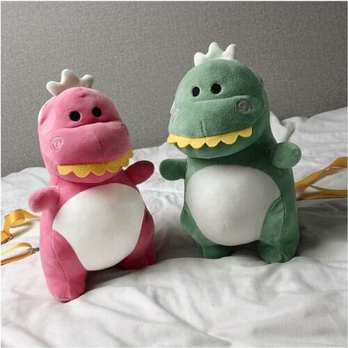 Dinosaur Soft Plush Backpack Cute Cartoon Blue Toy Outdoor Kindergarten Adult Children Bags For Christmas