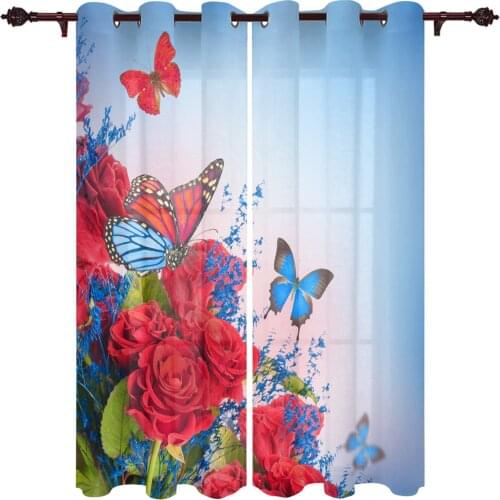 Flower Butterfly Dream Large Curtains For Living Dining Modern Simple Curtains Finished Curtains For Dining Room Bedroom