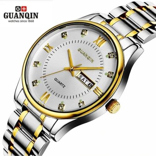 Original GUANQIN Watch Men Quartz Watch Waterproof Shockproof Watch Men 2021 Luminous Luxury Wrist Watch Male Clock Wristwatches