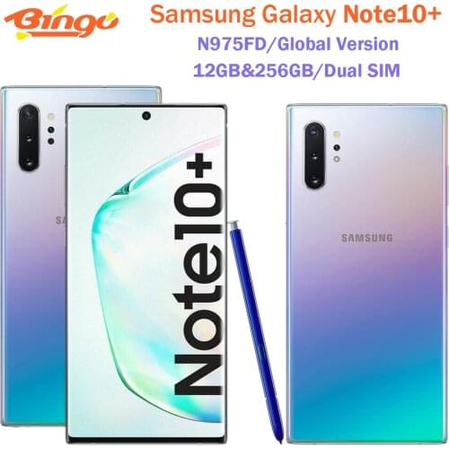Samsung Galaxy Note 10 Plus Note10+ Duos N975FD Dual Sim Global Version 12GB 256GB 6.8" Exynos 4G LTE Original Cell Phone