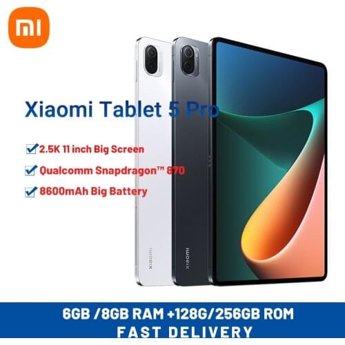 Original Xiaomi Tablet 5 Pro 11Inch 2.5K LCD Snapdragon 870 6G+128G/8G+256G 8600mAh 67W Charge Wifi 5G Study Work Mi Pad PC