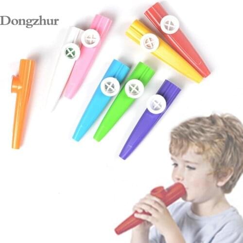 Plastic Kazoo Harmonica Mouth Flute Kids Children Party Gift Kid Musical Instrument Toys Random Color 1pc