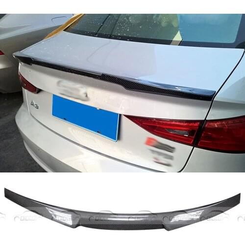 Fits for Audi A3 S3 8V Sedan 2014-2019 Carbon Fiber Rear Wing Trunk Lip Spoiler Boot